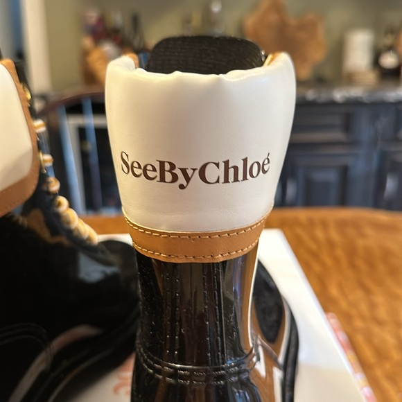 See By Chloé Women's Florrie Patent Laceup Rain Ankle Boots - Picture 11 of 16